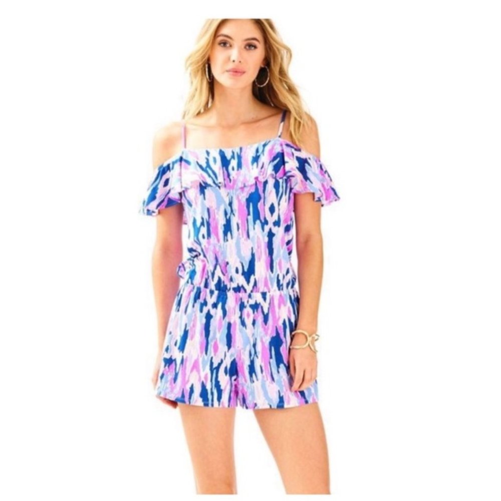 Lilly Pulitzer Klea Off The Shoulder Romper, Amethyst, Large